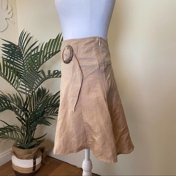 Free People Higher Ground Mini Linen Skirt Beige size 0 - Picture 5 of 9